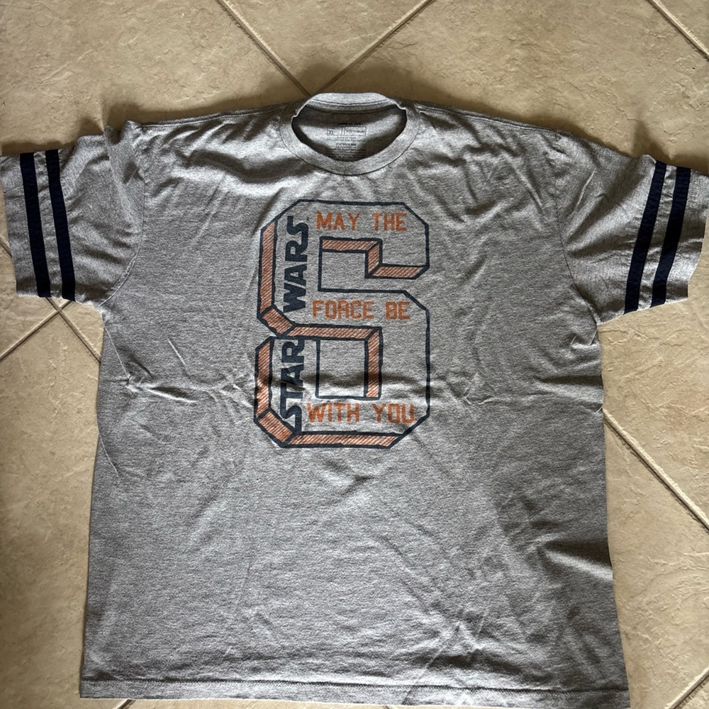 Star Wars Gray Tee with Navy Accents